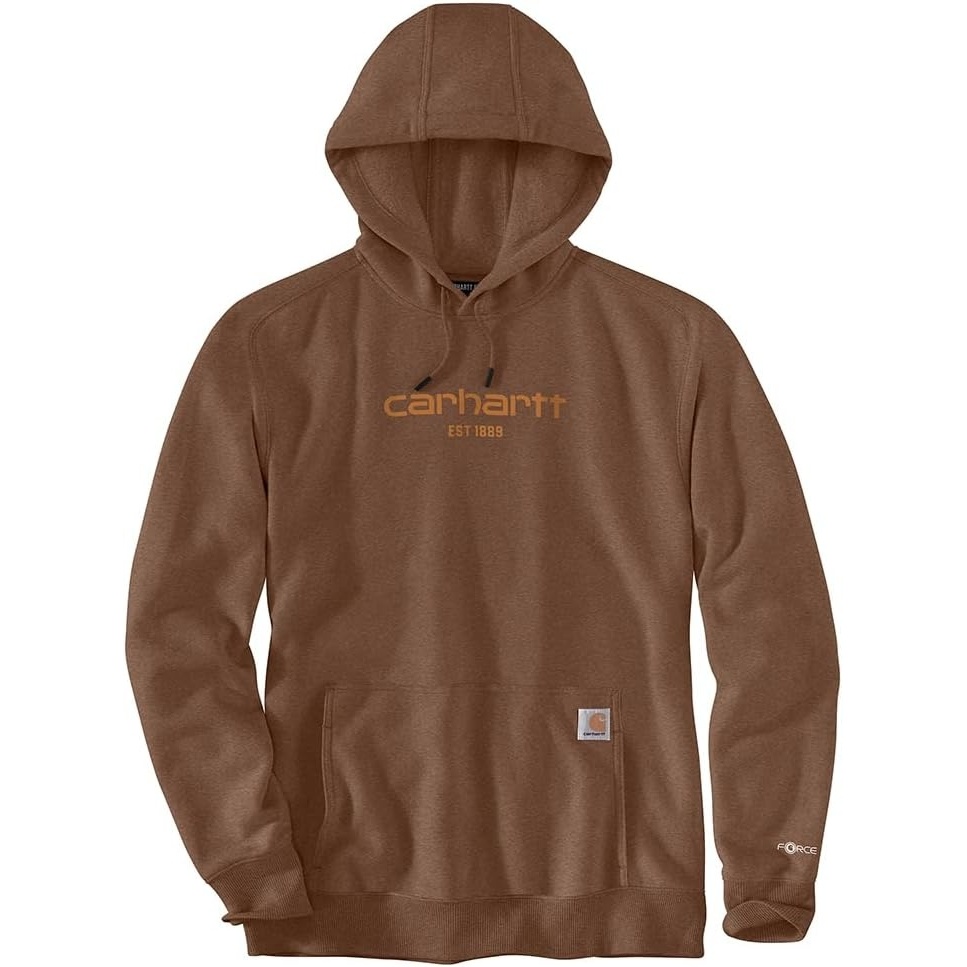 image:imageCarhartt Mens 106655 Force Relaxed Fit Lightweight Logo Graphic SweatMocha Heather