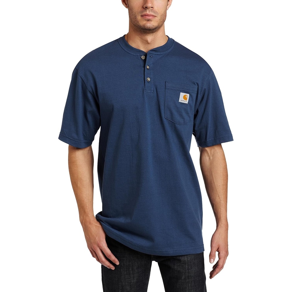 image:imageCarhartt Mens Dearborn Loose Henley TShirtDark Blue