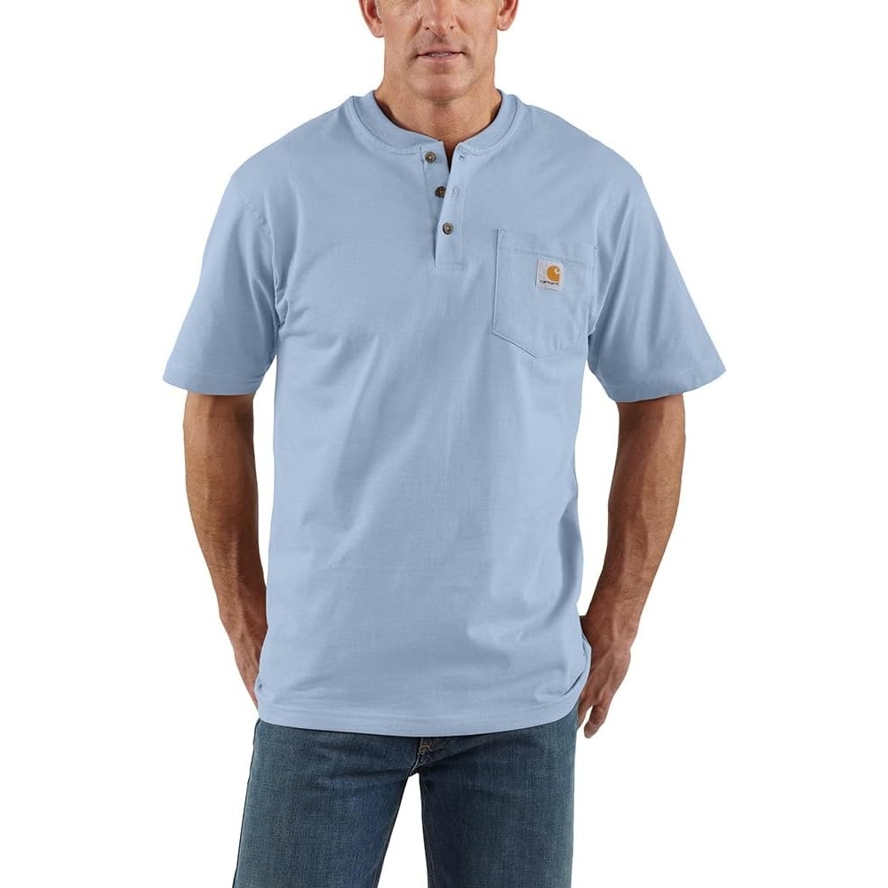 image:imageCarhartt Mens Dearborn Loose Henley TShirtFog Blue
