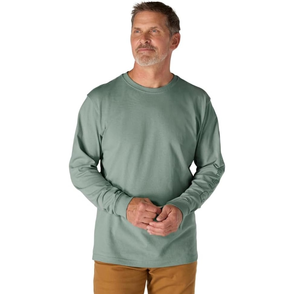 image:imageCarhartt Mens Dearborn Loose LS Logo TShirtGreen Slate
