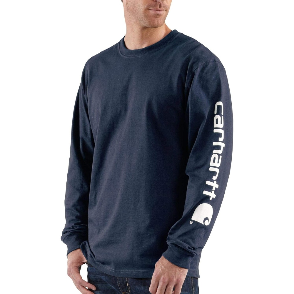 image:imageCarhartt Mens Dearborn Loose LS Logo TShirtNavy