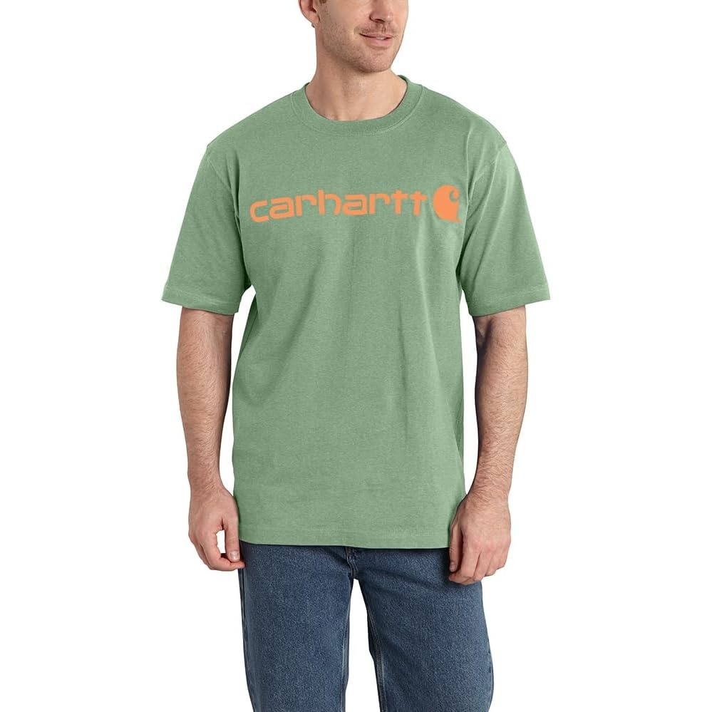 image:imageCarhartt Mens Dearborn Loose Logo TShirtLoden Frost Heather