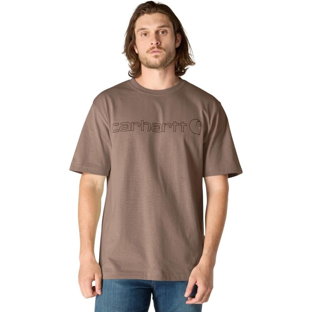 image:imageCarhartt Mens Dearborn Loose Logo TShirtSoft Sepia