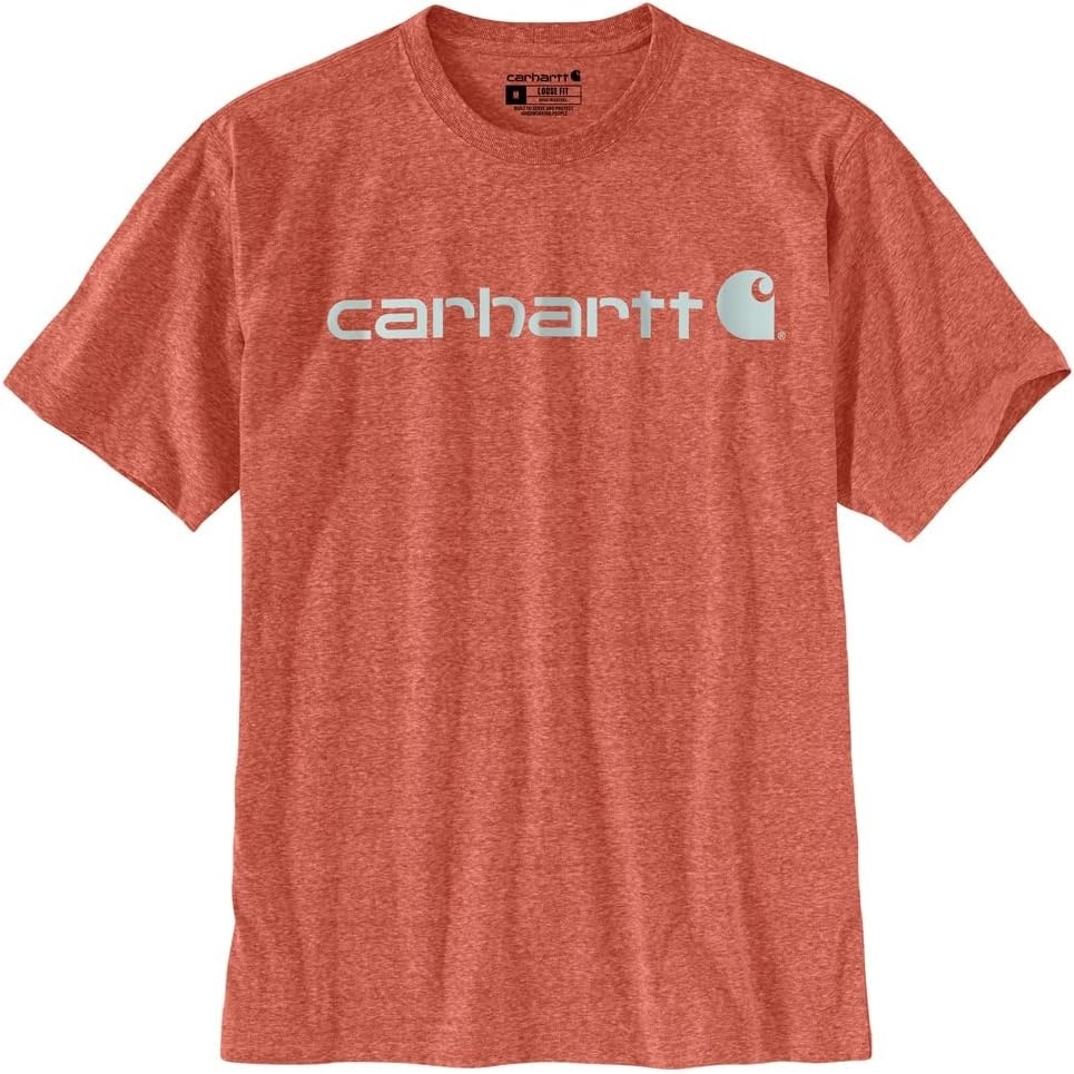 image:imageCarhartt Mens Dearborn Loose Logo TShirtTerracotta Snow Heather