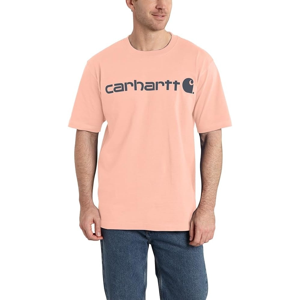 image:imageCarhartt Mens Dearborn Loose Logo TShirtTropical Peach