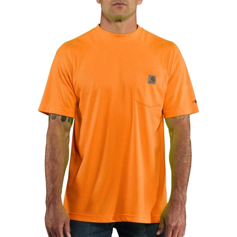 image:imageCarhartt Mens Force Relaxed Color Enhanced TShirtBrite Orange
