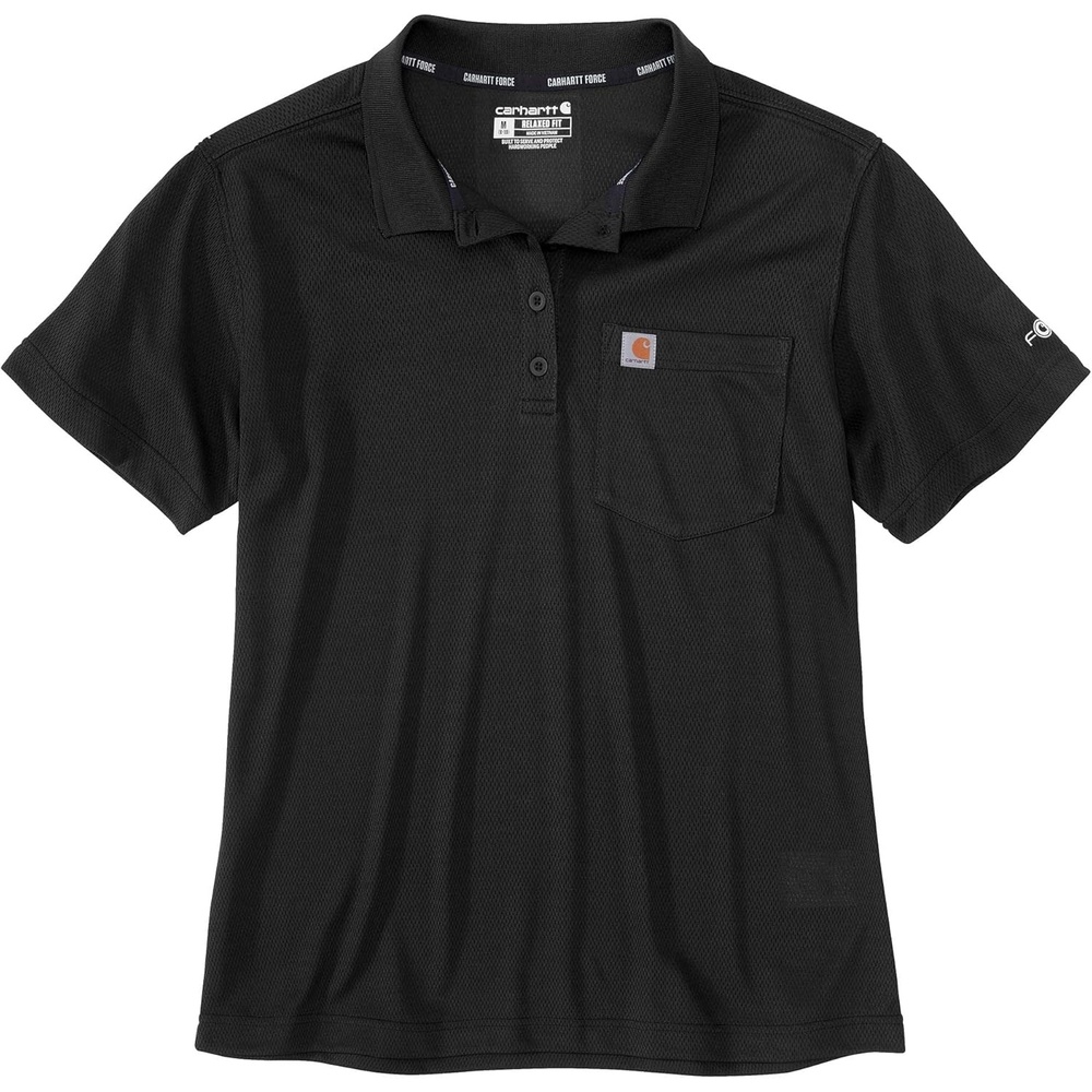 image:imageCarhartt Mens Force Relaxed Fit Lightweight ShortSleeve Pocket PoloN04black