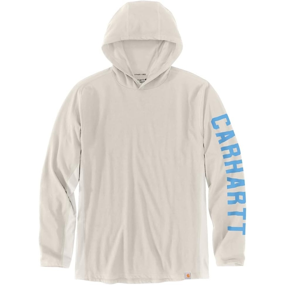 image:imageCarhartt Mens Force Relaxed Fit Midweight LongSleeve Logo Graphic Hooded TShirtMalt