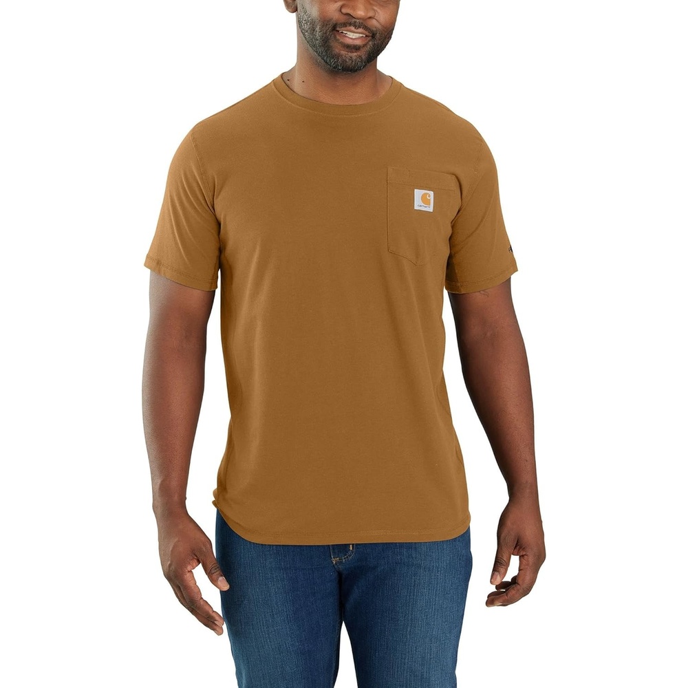 image:imageCarhartt Mens Force Relaxed Fit Midweight ShortSleeve Pocket TShirtCarhartt Brown