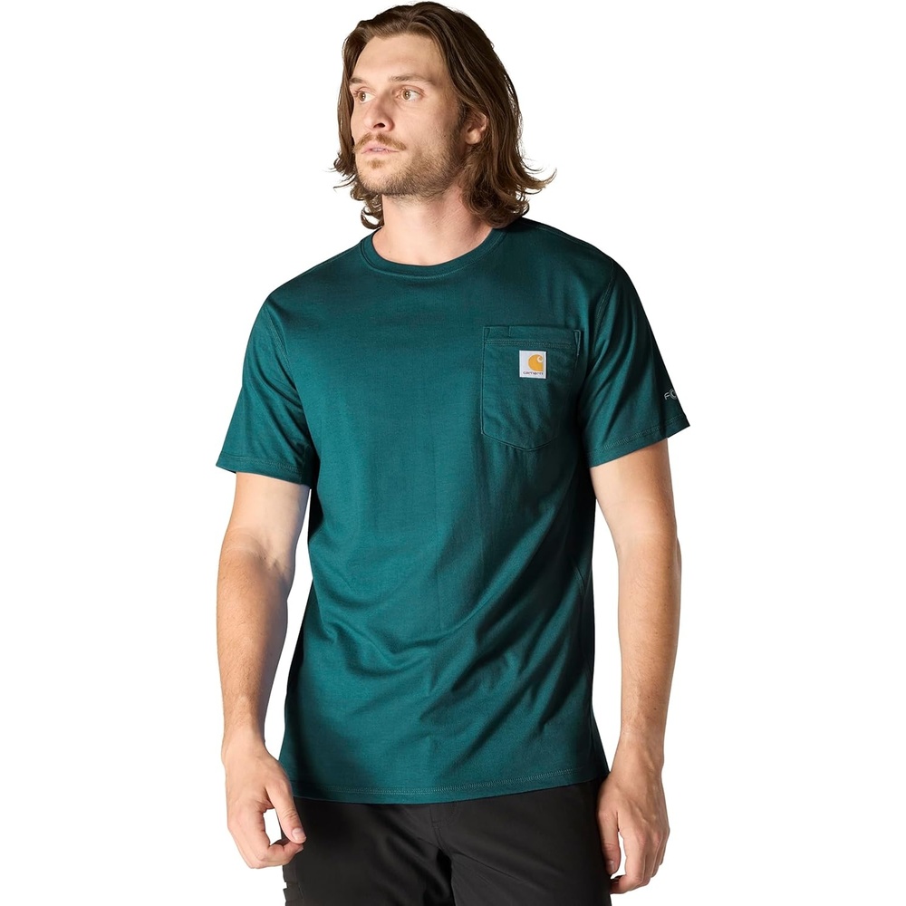 image:imageCarhartt Mens Force Relaxed Fit Midweight ShortSleeve Pocket TShirtGreenstone