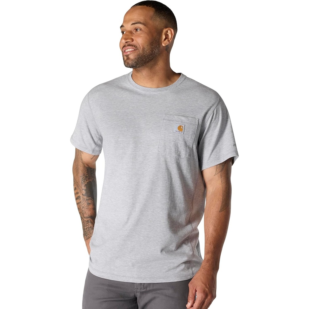 image:imageCarhartt Mens Force Relaxed Fit Midweight ShortSleeve Pocket TShirtHeather Grey