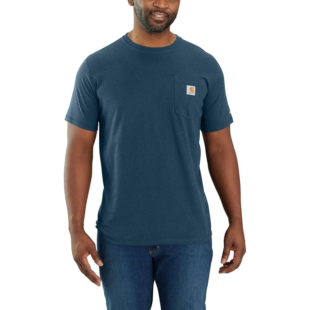 image:imageCarhartt Mens Force Relaxed Fit Midweight ShortSleeve Pocket TShirtLight Huron Heather