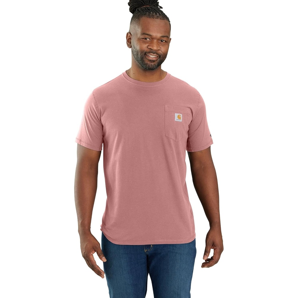 image:imageCarhartt Mens Force Relaxed Fit Midweight ShortSleeve Pocket TShirtRose Tint