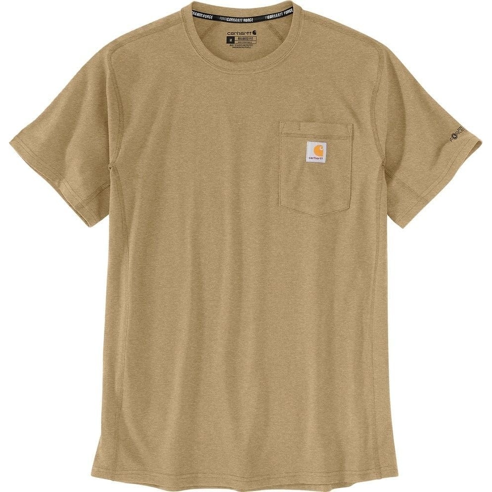 image:imageCarhartt Mens Force Relaxed Fit Midweight ShortSleeve Pocket TShirtSandstone Heather