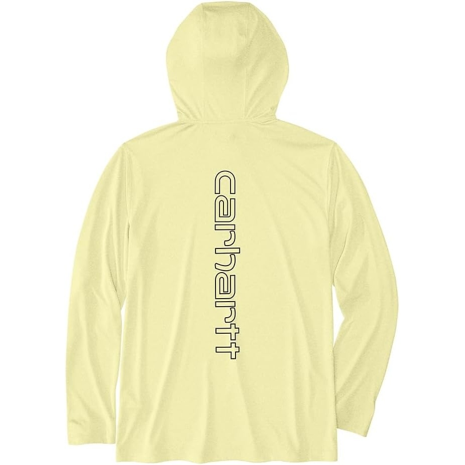 image:imageCarhartt Mens Force Sun Defender Lightweight LongSleeve Hooded Logo Graphic TShirtCelestial Yellow