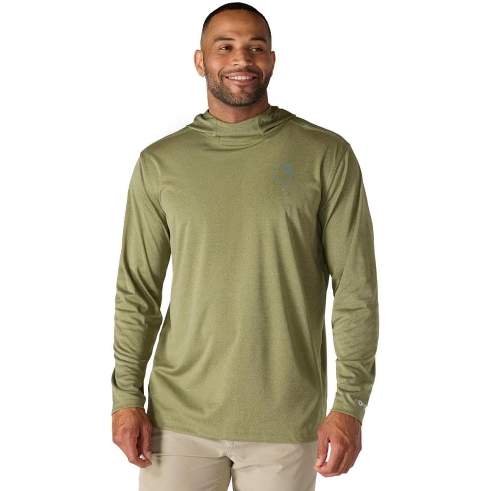 image:imageCarhartt Mens Force Sun Defender Lightweight LongSleeve Hooded Logo Graphic TShirtDark Bronzed Green Heather