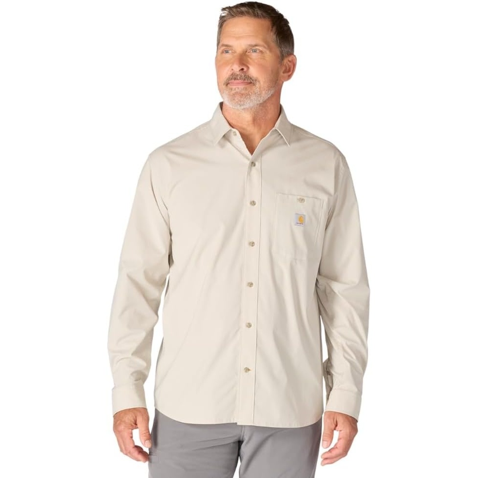 image:imageCarhartt Mens Force Sun Defender Relaxed Fit Lightweight LongSleeve ShirtCobblestone