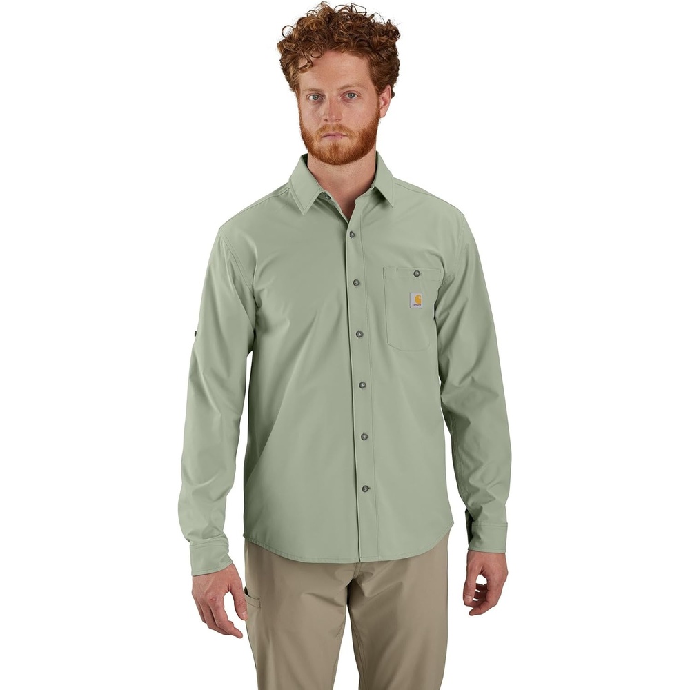 image:imageCarhartt Mens Force Sun Defender Relaxed Fit Lightweight LongSleeve ShirtSage
