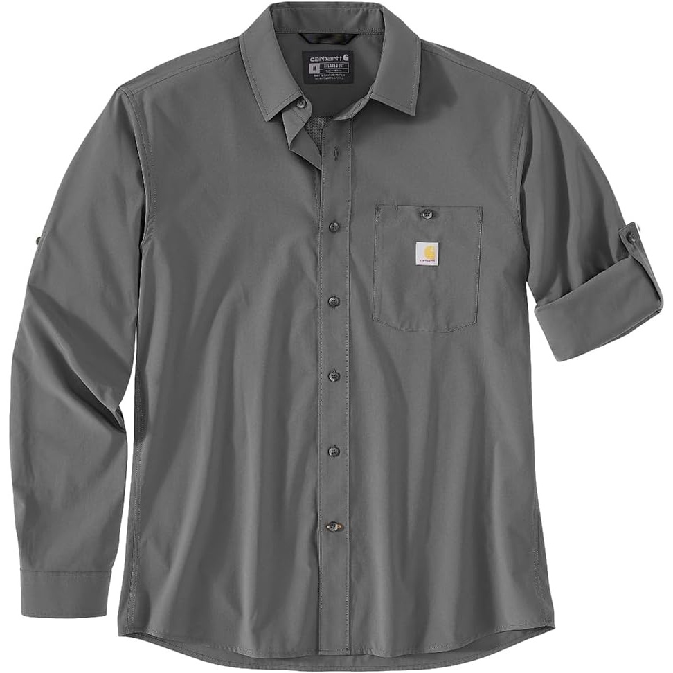 image:imageCarhartt Mens Force Sun Defender Relaxed Fit Lightweight LongSleeve ShirtSteel