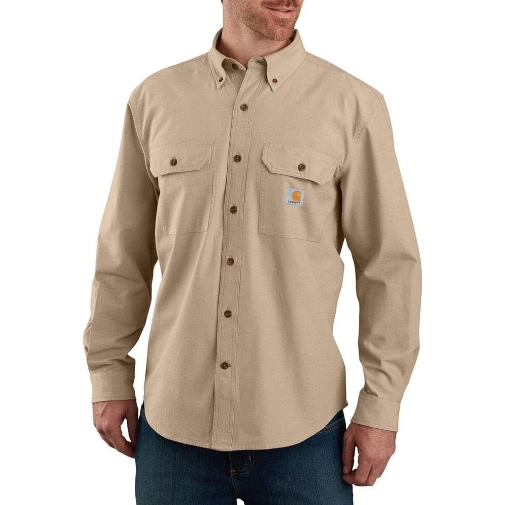 image:imageCarhartt Mens Fort Loose LS ShirtDark Tan Chambray