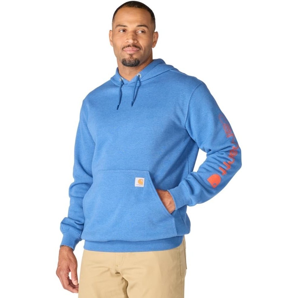 image:imageCarhartt Mens Iconic K288 Logo SweatshirtDark Tranquil Blue Heather