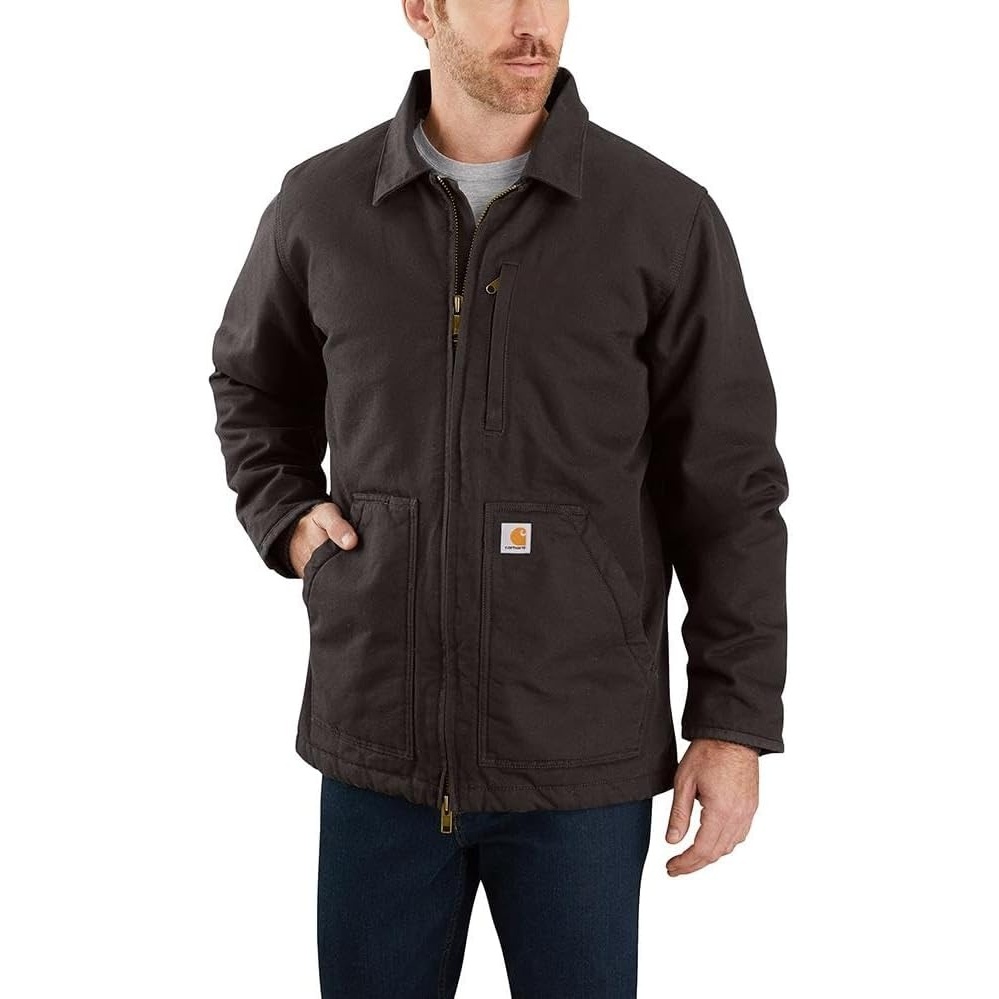 image:imageCarhartt Mens Washed Duck Ridge CoatDark Brown