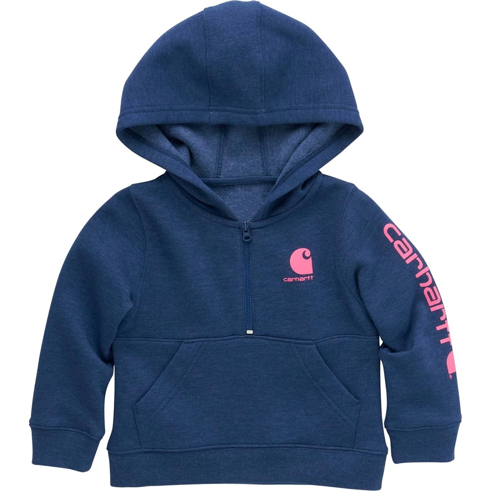 image:imageCarhartt girls Longsleeve Halfzip Hooded SweatshirtDark Denim Blue Heather