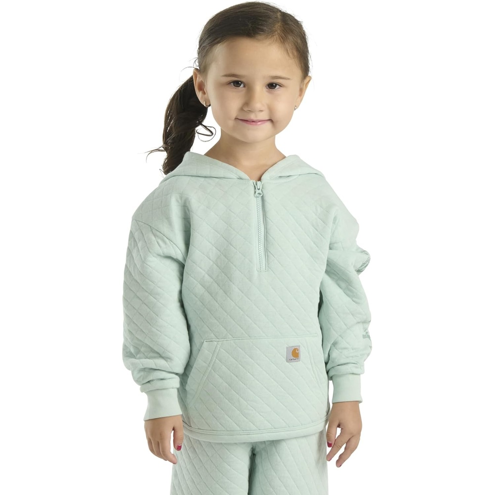 image:imageCarhartt girls Longsleeve Halfzip Hooded SweatshirtSurf Spray Green