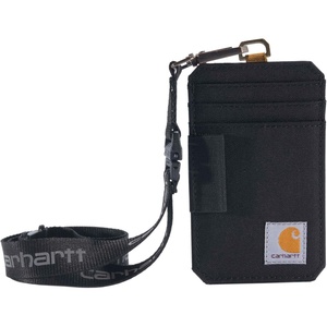 Carhartt 700D Nylon Duck ID Holder and Lanyard, W/Mesh ID Window for Quick Access(Black)