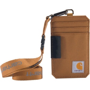 Carhartt 700D Nylon Duck ID Holder and Lanyard, W/Mesh ID Window for Quick Access(Carhartt Brown)