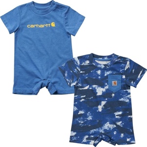 Carhartt Baby Boys’ Short-Sleeve Blue Camo 2-Piece Romper Set(Bright Cobalt)