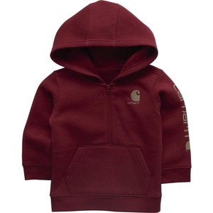 Carhartt Boys Half-Zip Hooded Pullover Sweatshirt(Tibetian Red)