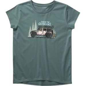 Carhartt Girls Short-Sleeve Crewneck Running Horse T-Shirt(Silver Pine)