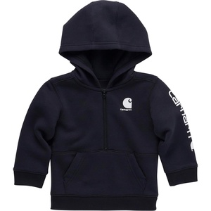 Carhartt Kid’s CA6273 Long-Sleeve Half-Zip Sweatshirt – Boys(Caviar Black & White)
