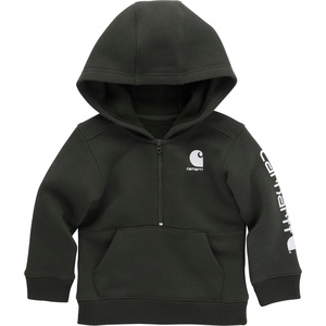 Carhartt Kid’s CA6273 Long-Sleeve Half-Zip Sweatshirt – Boys(Dark Olive Green)