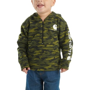Carhartt Kid’s CA6273 Long-Sleeve Half-Zip Sweatshirt – Boys(Green Camo)