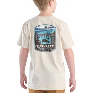 Carhartt Kid’s CA6739 Short-Sleeve Deer Pocket T-Shirt – Boys(Turtledove)