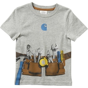 Carhartt Kid’s CA8705 Short-Sleeve Tool Belt Tee – Boys(Heather Gray)