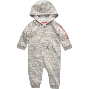 Carhartt Kid’s CM9732 Long-Sleeve Fleece Zip-Front Hooded Coverall – Girls(Ash Heather Light Grey)