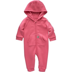 Carhartt Kid’s CM9732 Long-Sleeve Fleece Zip-Front Hooded Coverall – Girls(Pink Lemonade)