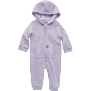 Carhartt Kid’s CM9732 Long-Sleeve Fleece Zip-Front Hooded Coverall – Girls(Tropical Peach)