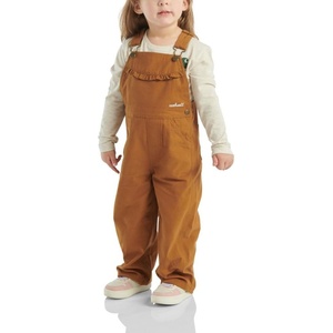 Carhartt Kid’s CM9757 Canvas Ruffle Front Overall – Girls(Carhartt Brown)