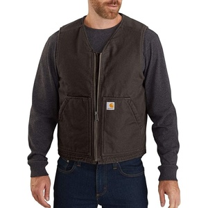 Carhartt Men’s 104394 Washed Duck Vest – Sherpa Lined(Dark Brown)