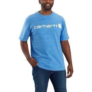 Carhartt Men’s Dearborn Loose Logo T-Shirt(Blue Lagoon Snow Heather)