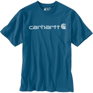 Carhartt Men’s Dearborn Loose Logo T-Shirt(Dark Tranquil Blue Heather)