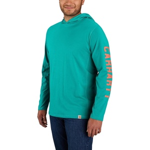 Carhartt Men’s Force Relaxed Fit Midweight Long-Sleeve Logo Graphic Hooded T-Shirt(Dragonfly)