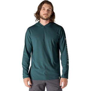 Carhartt Men’s Force Relaxed Fit Midweight Long-Sleeve Logo Graphic Hooded T-Shirt(Greenstone)