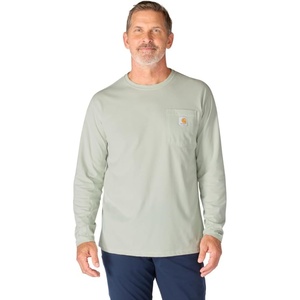 Carhartt Men’s Force Relaxed Fit Midweight Long-Sleeve Pocket T-Shirt(Smoked Teal)