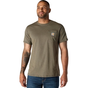 Carhartt Men’s Force Relaxed Fit Midweight Short-Sleeve Pocket T-Shirt(Basil Heather)