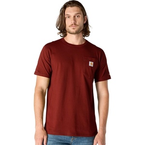 Carhartt Men’s Force Relaxed Fit Midweight Short-Sleeve Pocket T-Shirt(Dark Spice Red Heather)